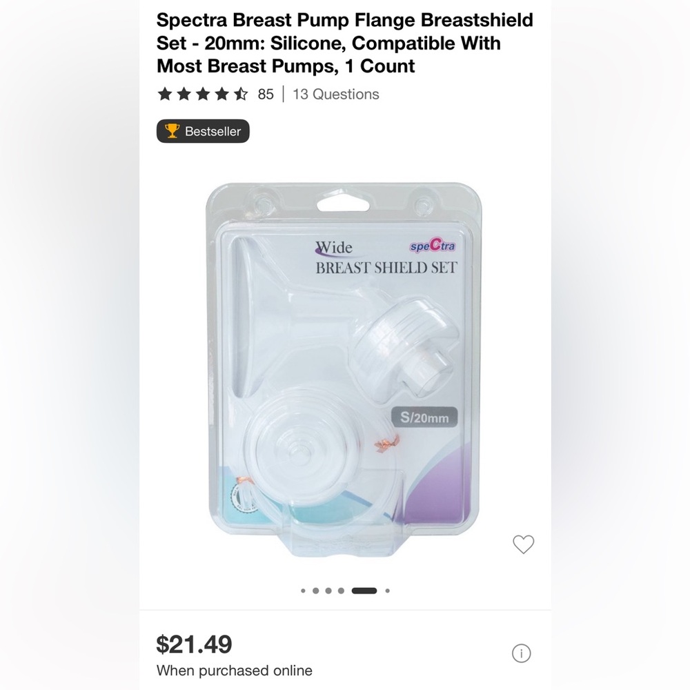 Spectra Wide Breast Flange Set with Bottles - Clear & White - Picture 7 of 7